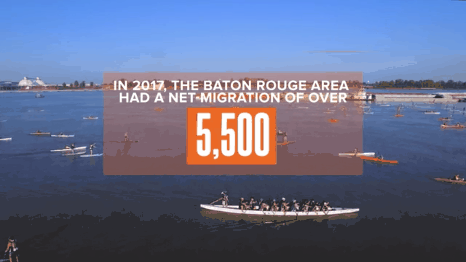In 2017, The Baton Rouge Area had a Net Migration of over 5,500 millennials