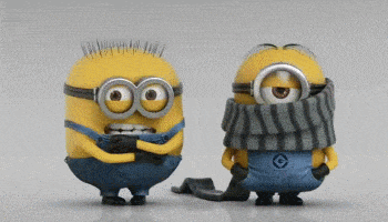 The minions play with a scarf