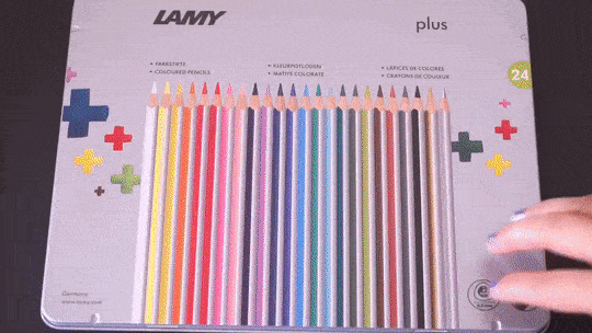 Colored pencils make a rainbow