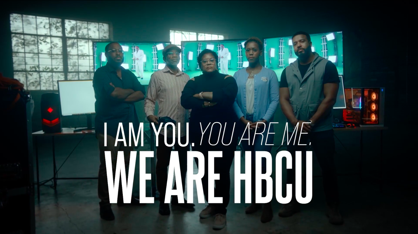 Graphics say I am you. You are me. We are HBCU
