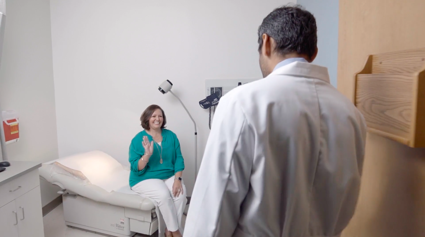 Dr. Patel visits a cancer survivor