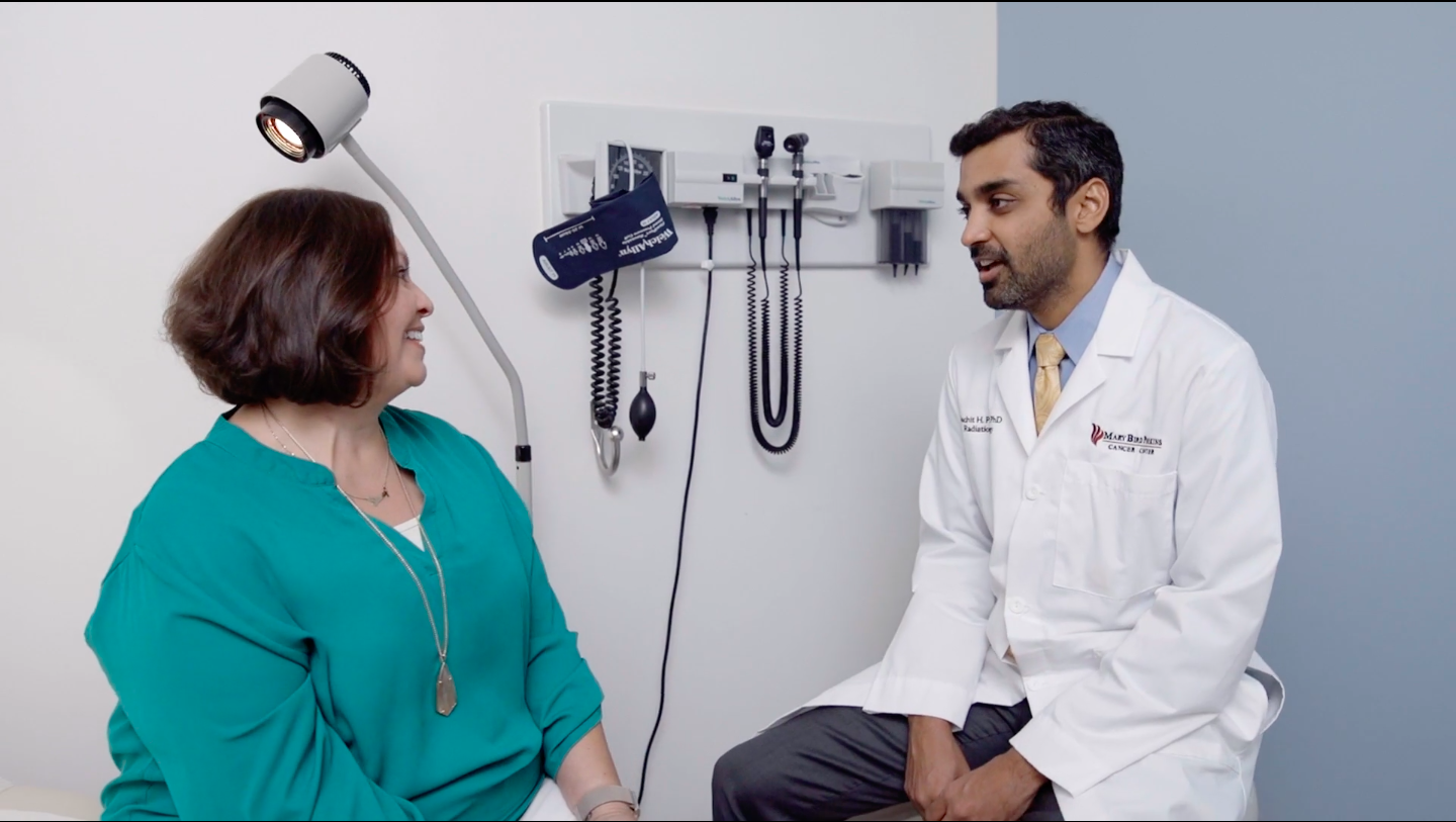 Dr. Patel visits cancer patient after treatment